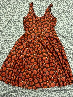 Blackmilk Orange Pumpkin Print Mini Dress